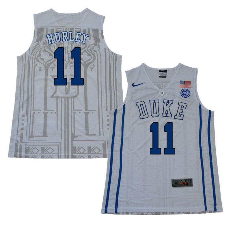 2018 Men #11 Bobby Hurley Duke Blue Devils College Basketball Jerseys Sale-White